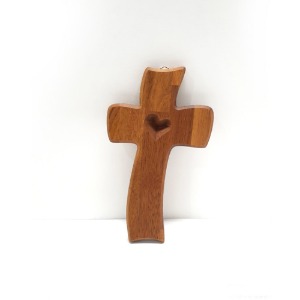 자체브랜드 예수와나무꾼 원목아트십자가 - 하트 (소)